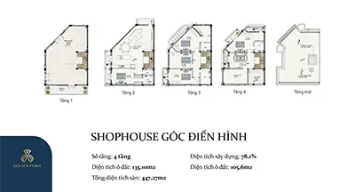 Shophouse góc điển hình Golden Point