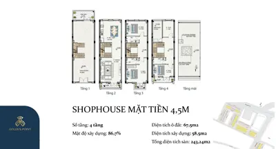 Shophouse mặt tiền 4,5m Golden Point